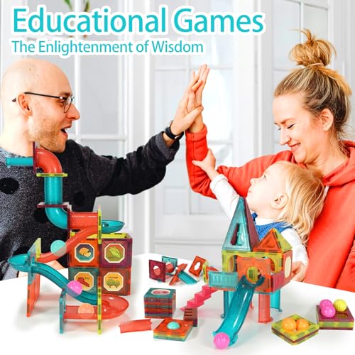 Costruzioni Magnetiche per Bambini e Ragazzi, 120 Pezzi Magneti con Tubi Trasparenti e Palline Colorate, Giochi Montessori Calamite per Bambini 3-5 Anni, Regalo per Bambini e Bambine 6-8 Anni - Lego - Immagine 5