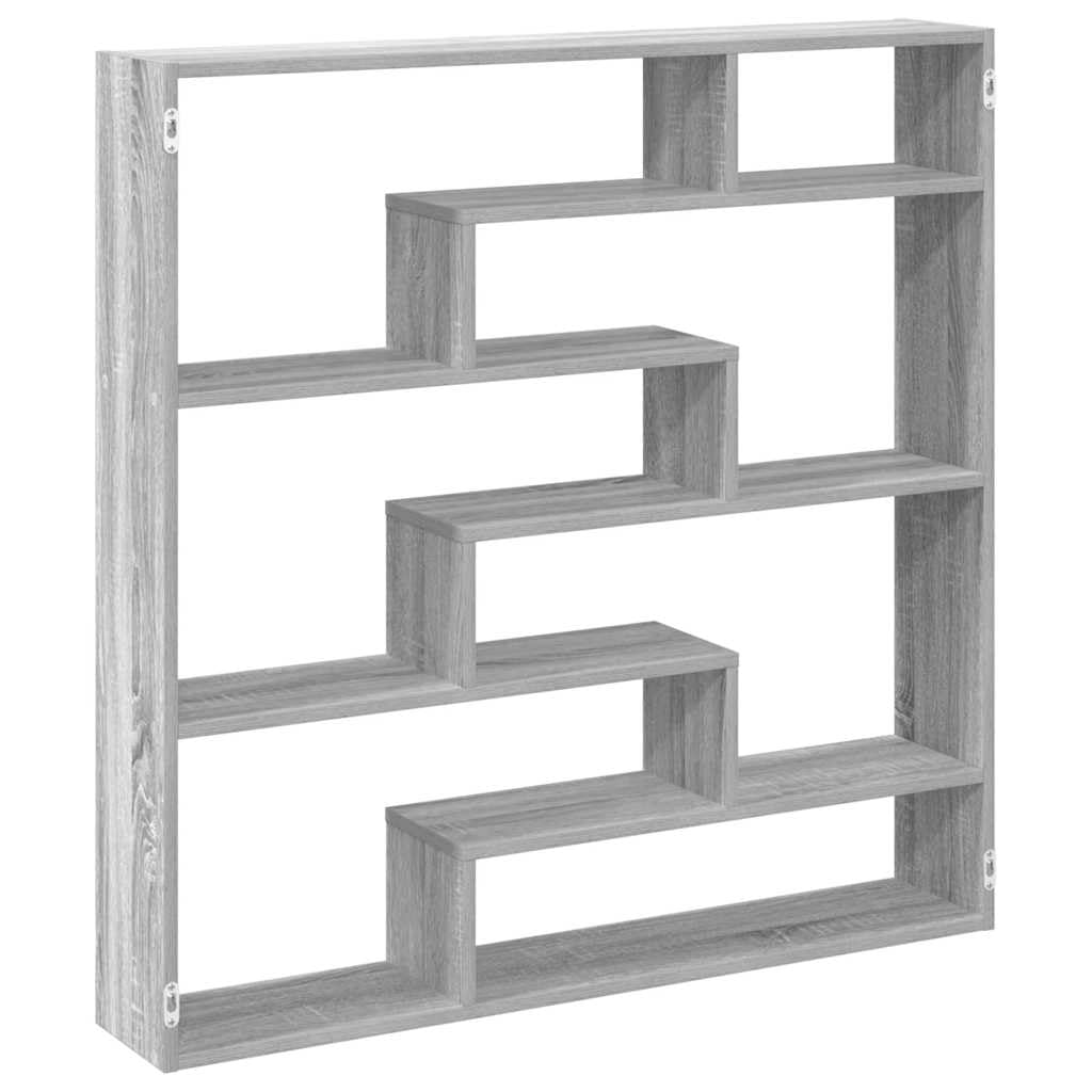 Generisch Würfelregal 7 Fächer Grau Sonoma Holzwerkstoff,Möbel,Regalsysteme,Wandregale-860027