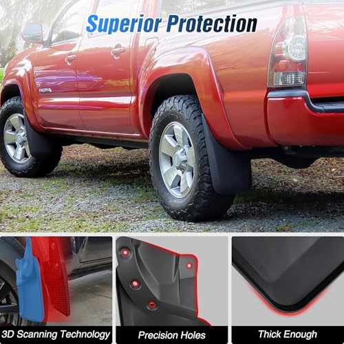 Image of Nilight Mud Flaps Splash Guards for Toyota Tacoma 2016-2023 | No Drilling Precision Fit Exterior Accessories Heavy-Duty Splash Guards Protection, Front & Rear Set