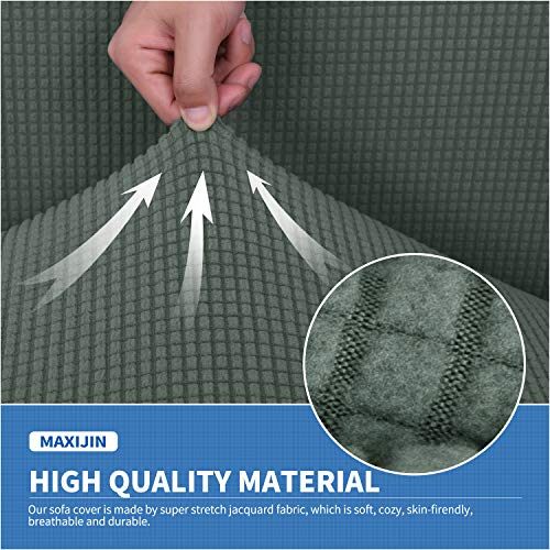 MAXIJIN Super Stretch Dining Room Chair Cover Jacquard Spandex Dining Parsons Chair Slipcover Removable Chair Protector Covers for Dining Room,Hotel,Kitchen,Ceremony (Pea Green - Image 4
