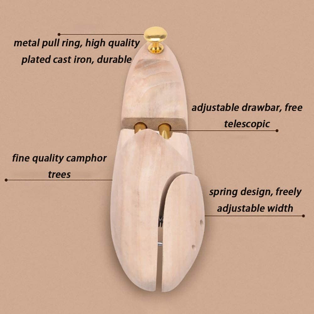Extensor de Zapatos de Madera de alcanfor perfumado, expansor de Cordones Ajustables de Madera Maciza para Zapatos de Cuero Unisex (A 41) (A 35)