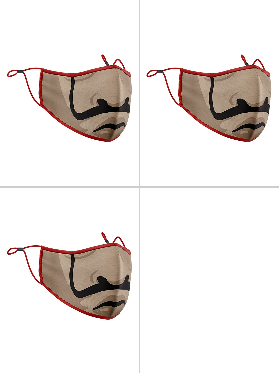 The Souled StorePack of Three: Bella Ciao (3 Ply Face Mask) Mens and Womens Graphic Printed Cotton Masks Multi-Colored