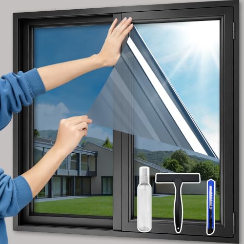 XIAWEI One Way Privacy Window Film Heat & UV Blocking, 17.5In×16.4Ft