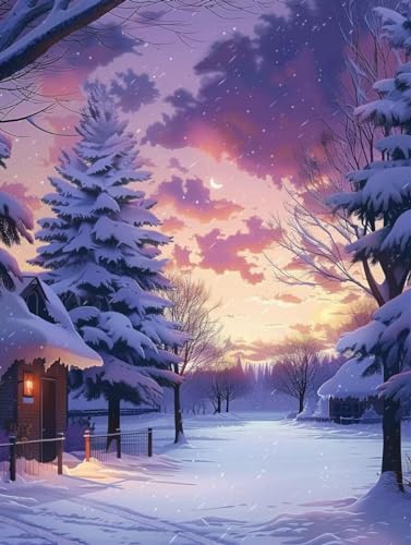 Diamond painting adulte neige pour illuminer votre décoration murale