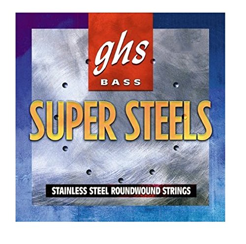 GHS Strings 5ML-STB Super Steels Stainless Steel Bass Guitar Strings, Medium Light, 44-121