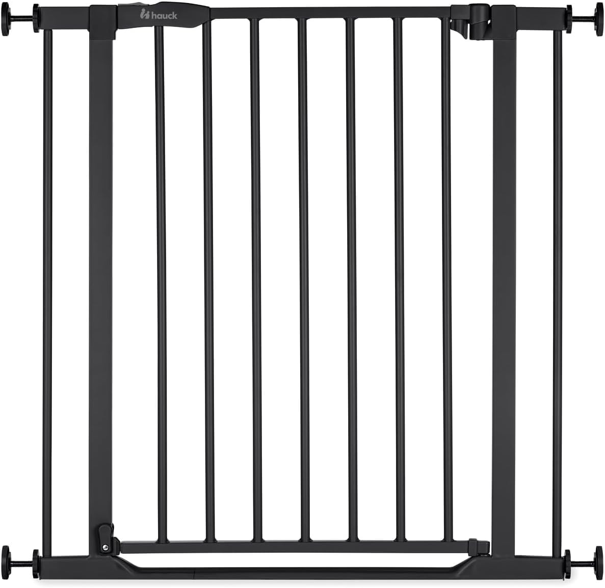 hauck Barierka bezpieczeństwa dla dzieci Clear Step 2 (szerokość 75-80 cm) - próg ultra płaski, bez wiercenia, 1-ręczne otwieranie dwustronne, zamek ręczny - czarny metal