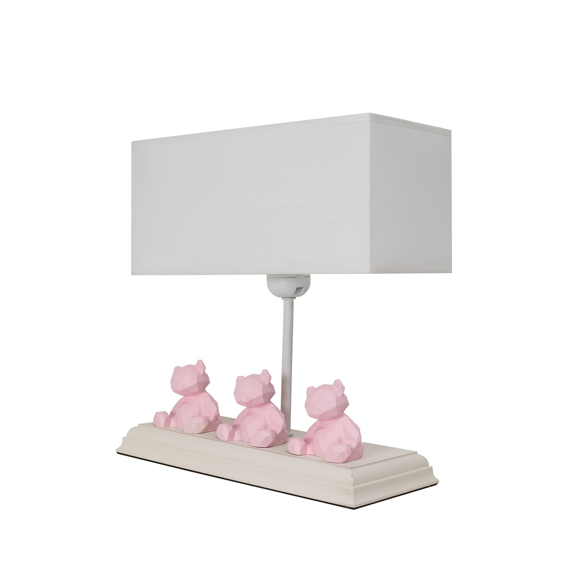 LÁMPARA DE SOBREMESA CON MDF, ROSA, COLECCIÓN VOLGA, 26X12X28, CASQUILLO E 27 MAX 60 W