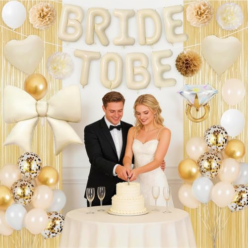 Image of Bachelorette Party Decorations,Sand White Bride To Be Bridal Shower Balloon