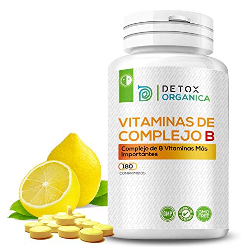 Detox Orgânica Vitamina B Complex 180 Comprimidos | Complexo de vitamina B com 8 vitaminas do grupo B - fornecimento para 6 meses