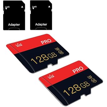 128GB Micro SD Card Class 10 with Adapter Pack of 2