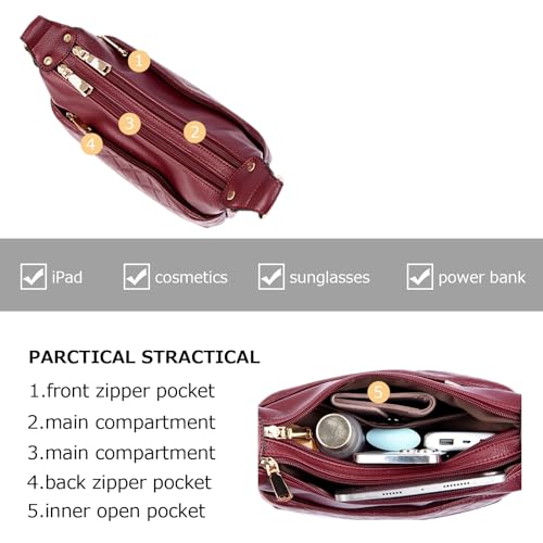 Image of Hobo Bags for Women PU Leather Crossbody Purses Trendy Shoulder Handbag Tote Bag Satchel Bag