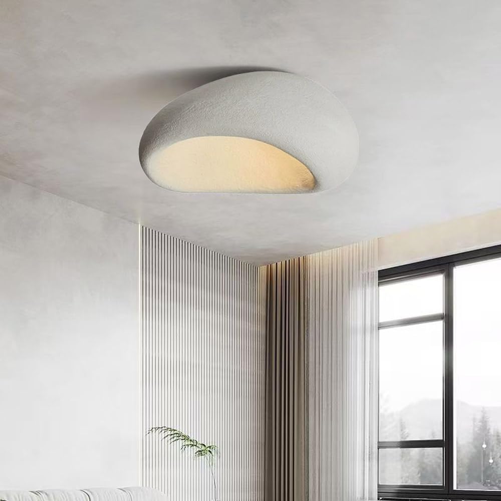 Plafonnier wabi sabi, E27 plafonnier d'éclairage japonais pour cuisine îlot chambre salle à manger couloir (A,40CM)