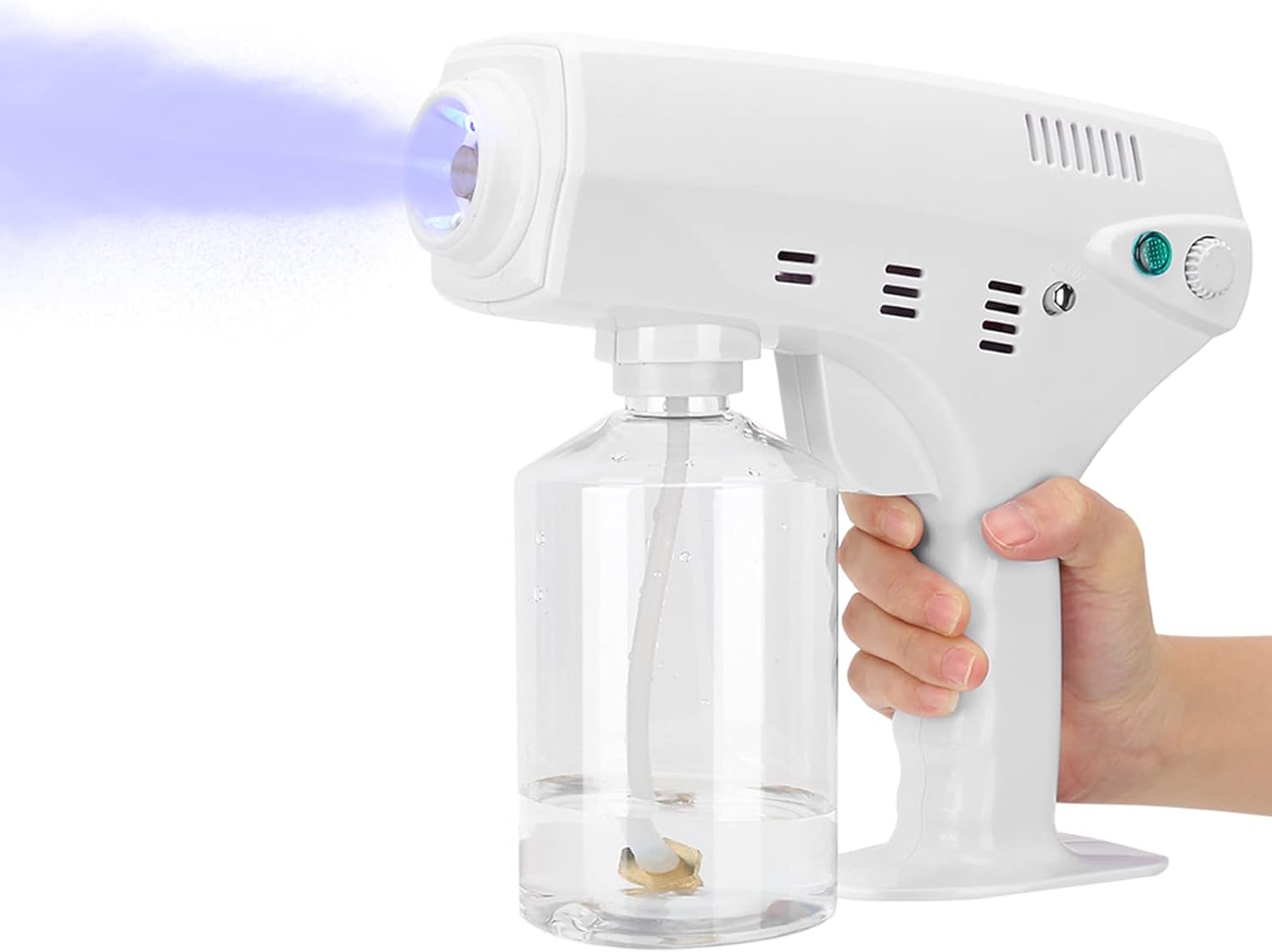 Secador de Pelo Inalámbrico, ANGREK Nano Pistola de Vapor Nano Pulverizador USB Inalámbrico Recargable Luz Azul Pulverizador de Limpieza de Cabello Herramienta de Cuidado del Cabello Pistola de Vapor