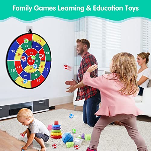 Kids Dart Board Game Set-29 Inchs, Board Games With 16 Stick Balls, Summer Indoor Outdoor Toys Games For Kids Ages 4-8, Birthday Party Games Yard Toys For Kids Ages 3 4 5 6 7 8 9 10 11 #TOP3