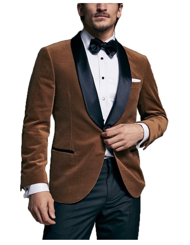 Mens Velvet Blazer Jacket Slim Fit Jacket Sport Coat Fashion Tuxedo for Men Party JJK0083