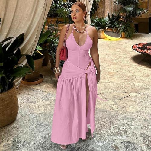 Haut paréo réglable et jupe maxi rose S : le cache-maillot de bain modulable - 2