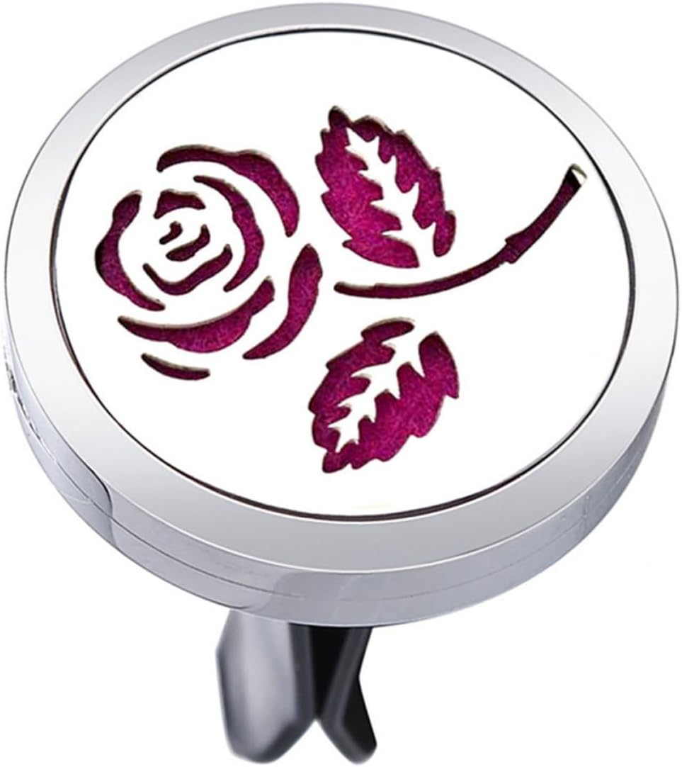 Car Perfume Clip Vent Air Freshener Stainless Steel Flower Shape Aromatherapy Diffuser with Easy Installation for Car Interior Decoration on Trips and Festivals