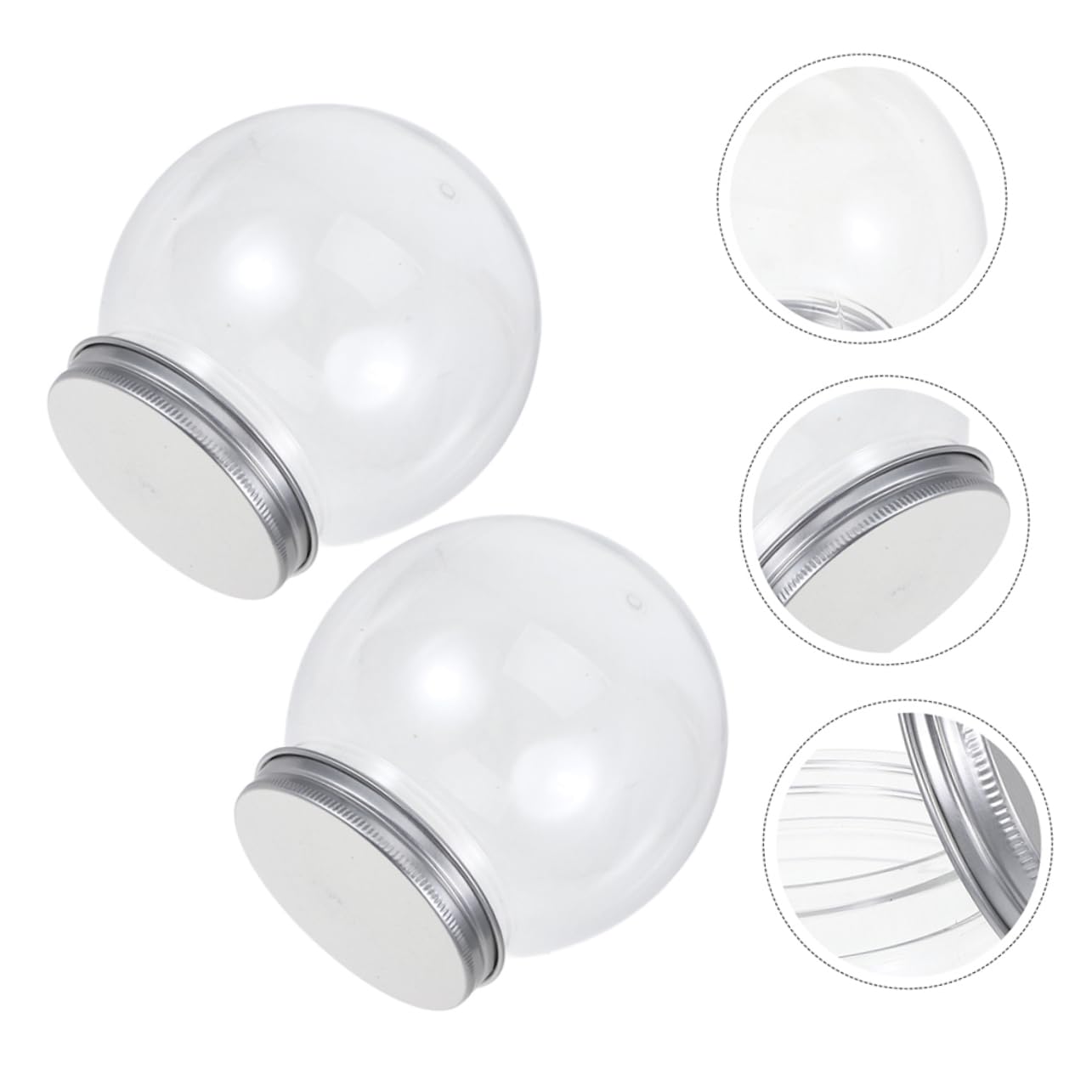 ULTECHNOVO 12 Bolas de Plástico Rellenable de 600 Ml con Tapa de Rosca, Estructura Resistente y Diseño Redondo para Navideña y Manualidades DIY
