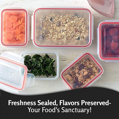 HOMESHOPA Plastic Airtight Food Storage Containers, 10 Pack 500ml BPA Free Leakproof Stackable Reusable Lunch Boxes, Meal Prep Container for Kitchen & Pantry, Microwave Freezer Dishwasher Safe - Image 8