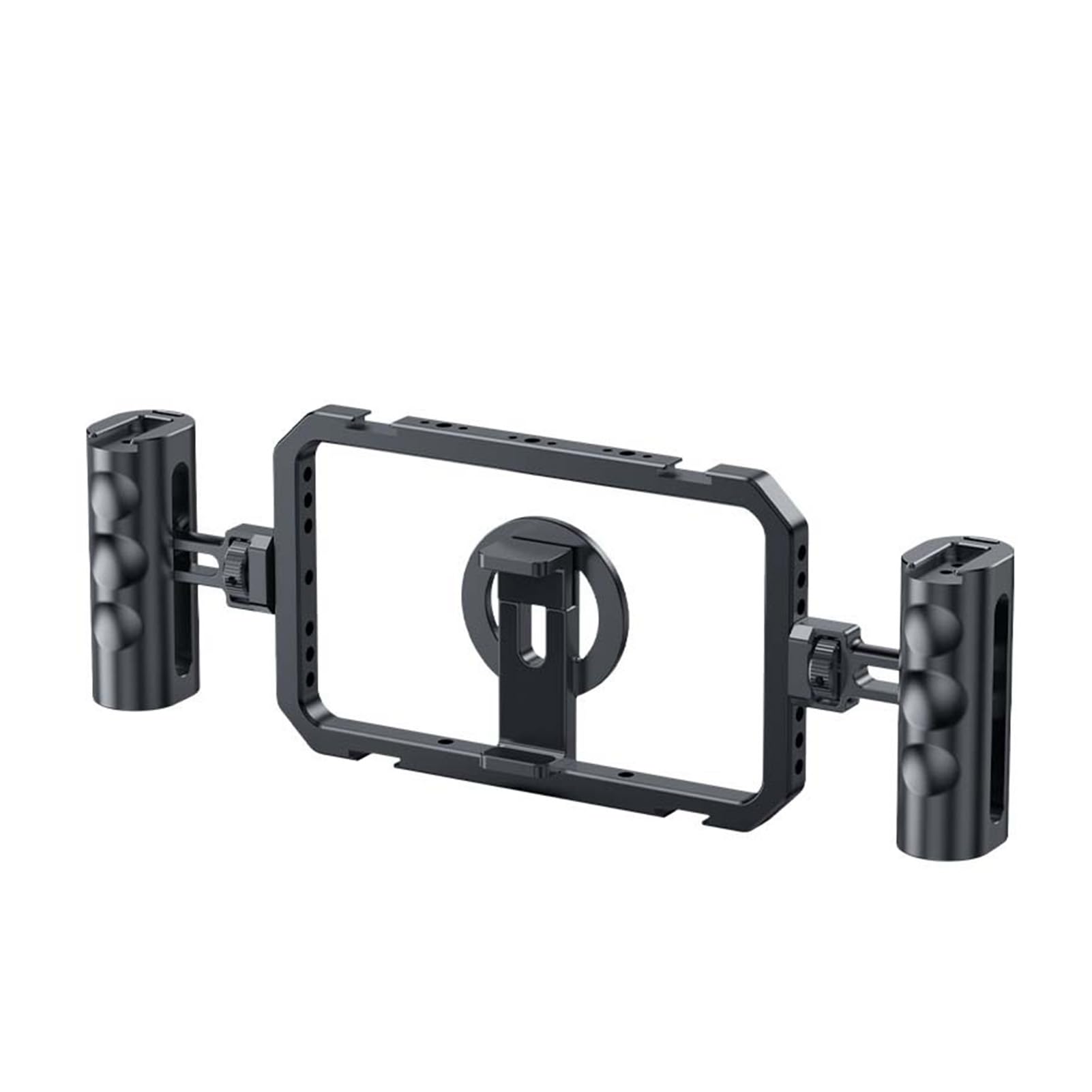 PUSOKEI Estabilizador de Vídeo para Teléfono de Aluminio de Doble Cara con Soportes de Zapata Fría para Transmisión en Vivo de Vlog Asas Duales Profesionales para Creadores de Contenido