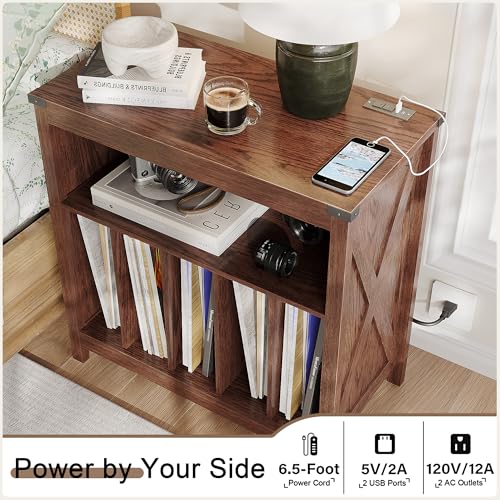 Mueble para discos de vinilo grande que evita cables sueltos en casa 5