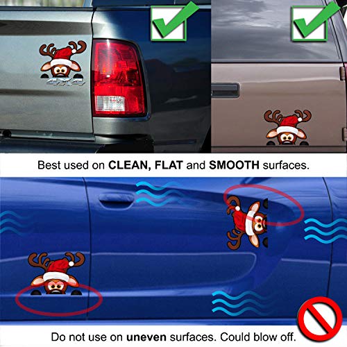 Image of Bigtime Signs Jumbo Reflective Magnetic Santa's Helper Reindeer Face Car Decorations Kit - Funny Holiday Automotive Magnet (Reindeer)