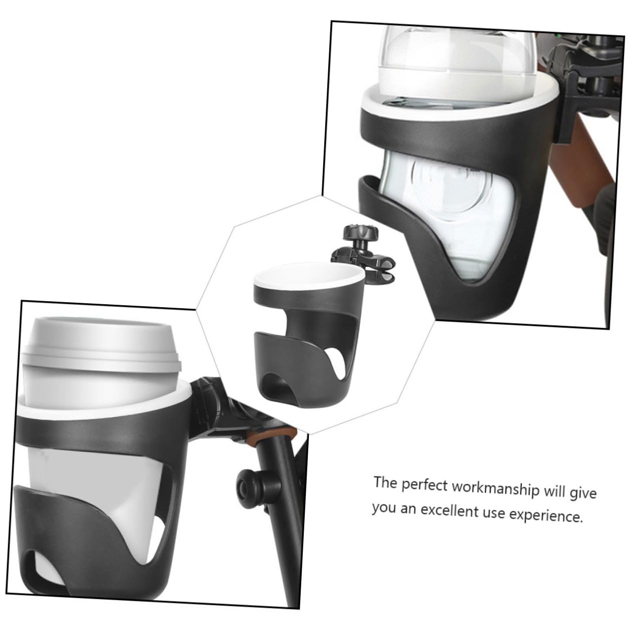 Yardwe 2 Pezzi Portabicchiere Per Passeggino Passeggino Titolare Bottiglia Portabiberon Per Carrello Per Porta Del Carrello Portabicchieri Per Carrozzina Nero Plastica Abs