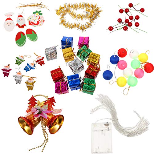 EXCEART Pingentes de Ãrvore de Natal Enfeites Com Luzes de Corda Boneco de Neve Santa Bola de Sino A