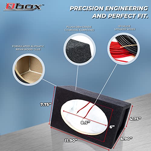Bbox Pro Audio Tuned Car Speaker Boxes & Enclosures - 6X9 Speaker Box For Great Sound Quality For Home & Vehicle - Nickel Finish Speaker Terminals W/ 18 Gauge Audio Cables - Set Of 2 6X9 Box - Black #TOP3