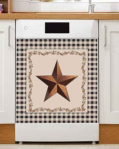 Dishwasher Magnet Cover, American Country Star Bless This Home Berries Wooden Board Kitchen Decor Magnetic Dishwasher Sticker, Kitchen Appliance Stickers Decorative Fridge Magnet Panel Decal Cover