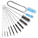 Kit di Spazzola per la Pulizia Dei Tubi, 11 Pezzi di Spazzola per la Pulizia del Tubo in Acciaio Inossidabile, per Acquario, Cucina Domestica, Bicchieri Cannucce, Tastiera