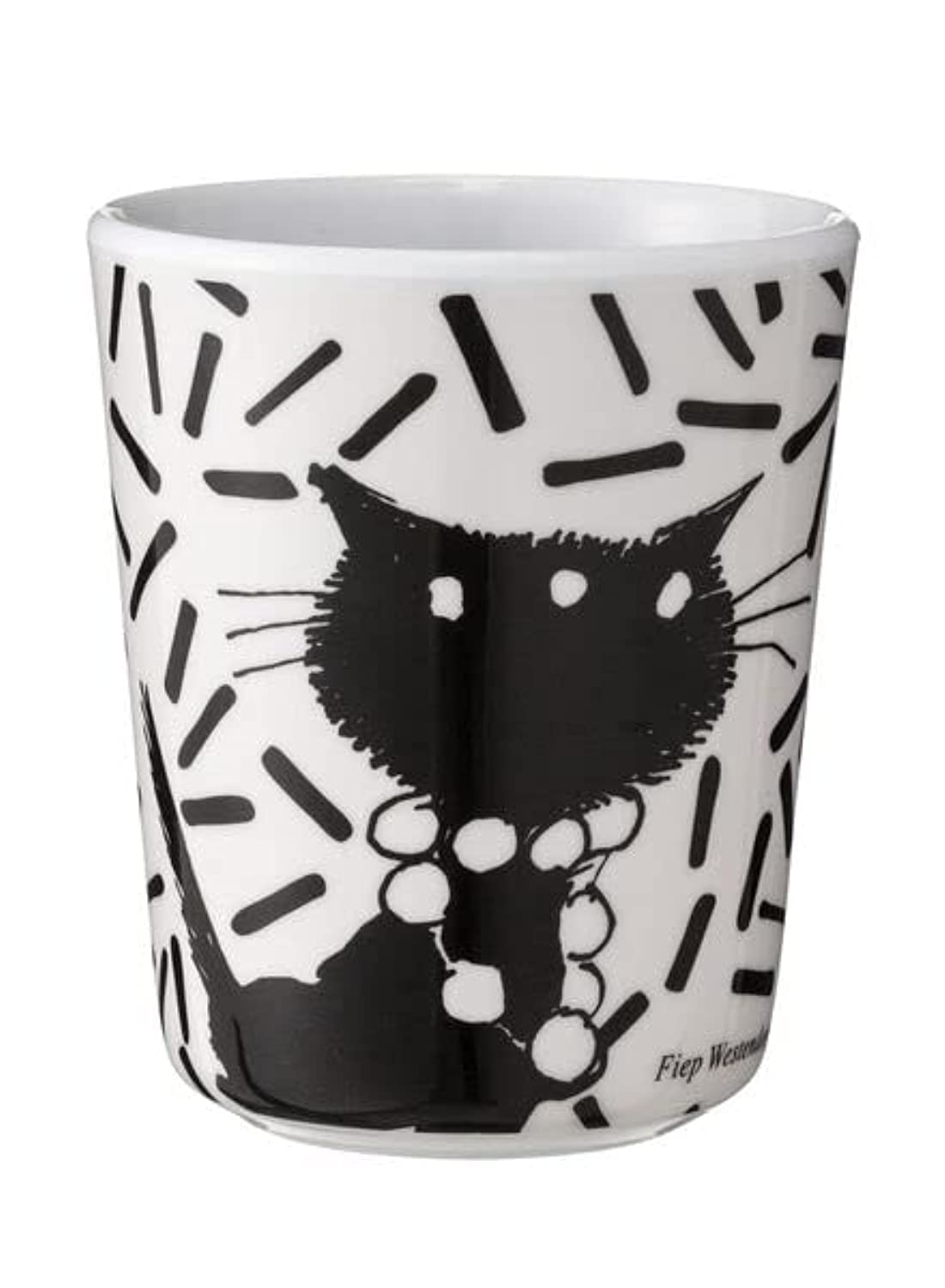 Chicago Jip & Janneke Siepie Cat Print Melamine Glass, 8 cm Height, White