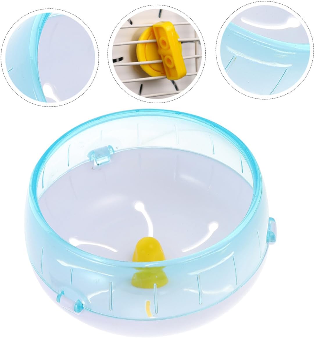 Kisangel Silent Large Hamster Running Wheel 21cm Blue for Hedgehogs Gerbils and Chinchillas Small Animal Exercise