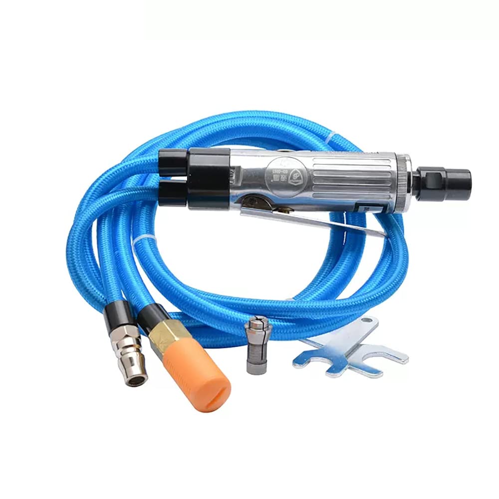 LeTkingok Silencer Type Pneumatic Grinder, Tire Grinding Machine Wind-Driven Polishing Machine Air Die Grinder 25000RPM Chuck 3MM/6MM