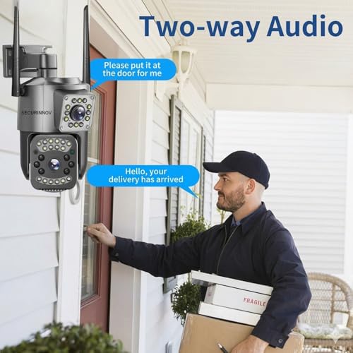 Image of 6MP Dual Lens WiFi Security Camera Outdoor | Ultra HD PTZ CCTV | IP67 Waterproof | Color Night Vision | 128GB SD Card Support | 2-Way Audio & V380 Pro App