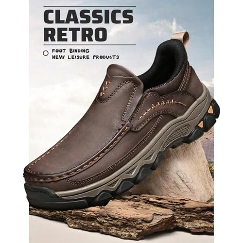 Enjerr Orthopedic Shoes Men - Arch Support, Men's Comfortable Casual Genuine Leather Slip on Loafers2