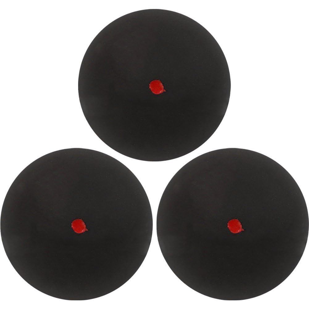 Sanfly Red Dot Squash Balls, 3Pcs Professional Rubber Squash Ball For Squash Racket Single Red Blue Yellow Dot Fast Speed Ball For Beginner