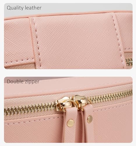 Image of Small Clear Makeup Bag for Purse,Cute Travel Cosmetic Case Bag(Mini Pink)