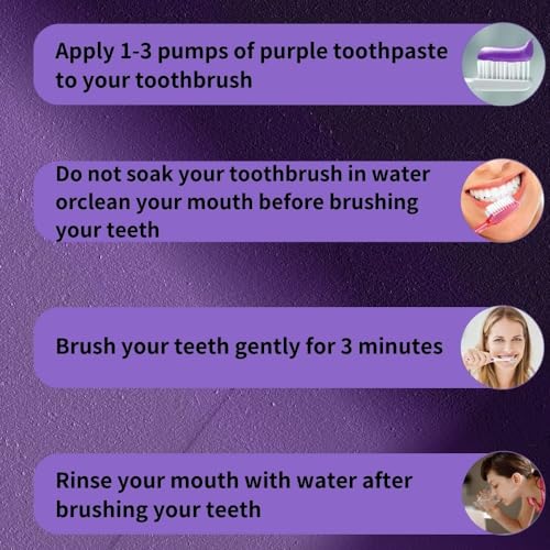 Purple Toothpaste for Teeth Whitening, Purple Teeth Whitening Foam, Purple Toothpaste Teeth Whitener, Purple Toothpaste Whitening Stain Removal Brightening Booster - Image 6