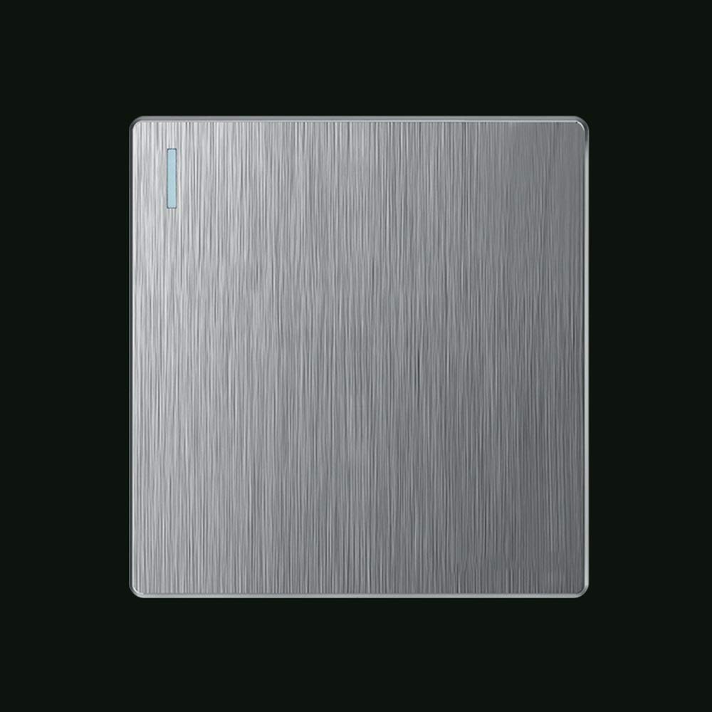 Interruptor de control, interruptor de luz, 1 pieza de interruptor basculante gris cepillado for interiores del hogar, interruptor de llave de panel grande sin marco, 10 A, distancia del orificio de m