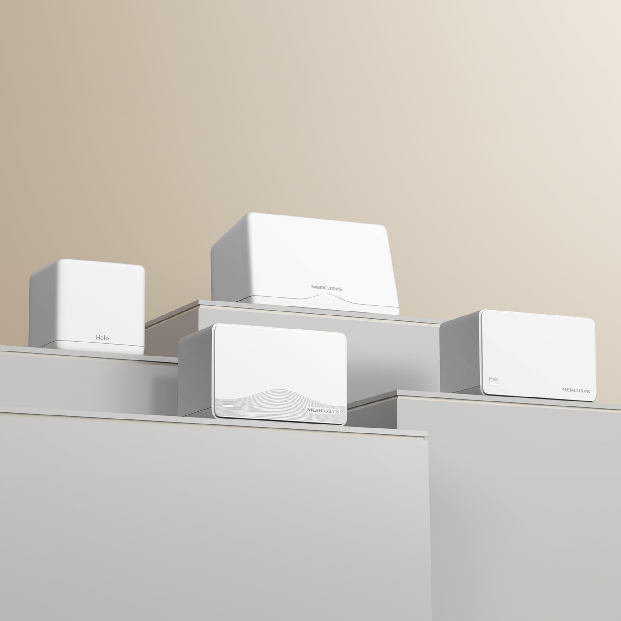 Mercusys Halo H25BE Mesh WLAN Set (2er-Pack), Wi-Fi 7 BE3600 Dualband-Router & Repeater, 3 × Gigabit-Anschlüsse pro Einheit, MU-MIMO, WPA3, Kindersicherung, empfohlen für Häuser mit 2–4 Schlafzimmern