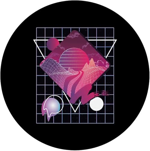 Miniatura 3 de Vaporwave Synthwave Sunset PopSockets PopGrip agarre intercambiable para teléfonos y tabletas