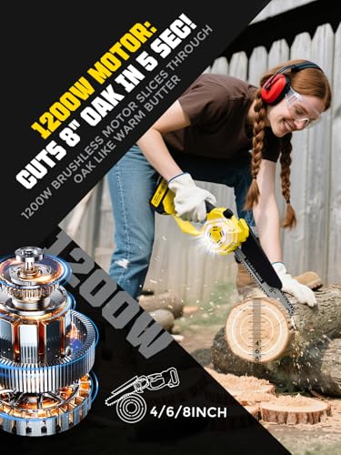 Image of 2-in-1 8 & 6 Inch Cordless Pole Saw for Tree Trimming,16FT Max Reach