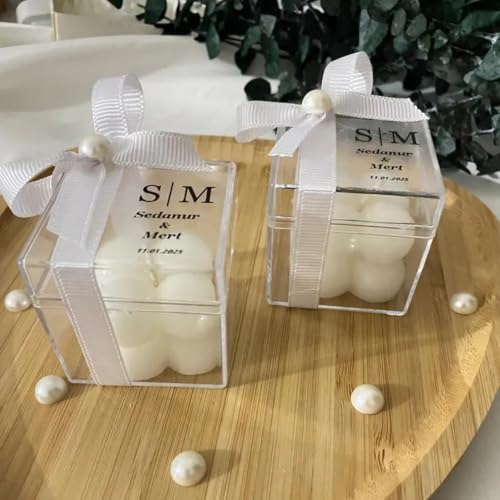 1 Set of Custom Text Wedding Bubble Candles, Bridesmaids, Guest Gifts, Wedding Decorations, Christening Gifts, Maximum Limited Words 22