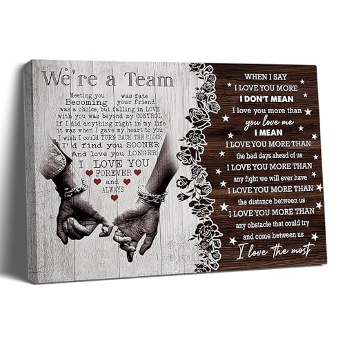 Balgardekor We're A Team Couple Painting Canvas Wall Art Gift for...