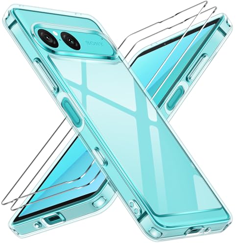 ivoler Coque HD Clair Anti-Jaunissement pour Sony Xperia 10 VII avec 2 Pièces Verre Trempé, Militare Étui de Protection Transparente Antichoc, Mince Dur PC...