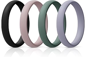 Elegant Thin Stackable Silicone Wedding Bands for Women