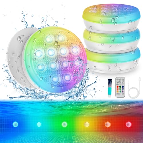 Pool Lights, 2025 Upgraded Ultra-High Brightness Rechargeable Sub...
