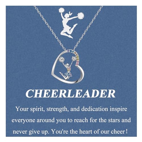 Cheerleader Gifts for Girls Cheer Necklace Cheerleading Coach Gifts Jewelry for Birthday, Graduation, Christmas