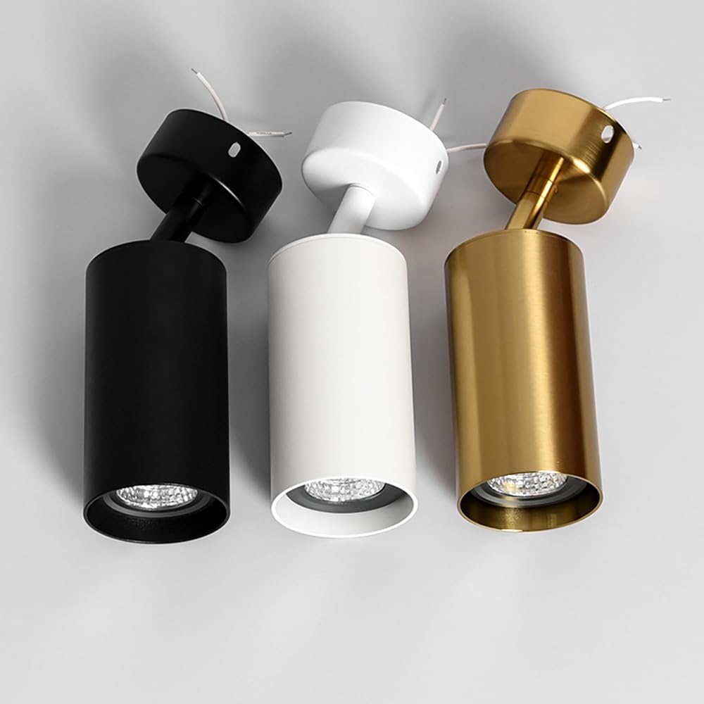 Spot LED 7 W, plafonnier encastré moderne à angle réglable, idéal pour un salon ou un mur, applique murale en aluminium, éclairage pour tableau ou vitrine, lumière blan,Black-white light 6000 K